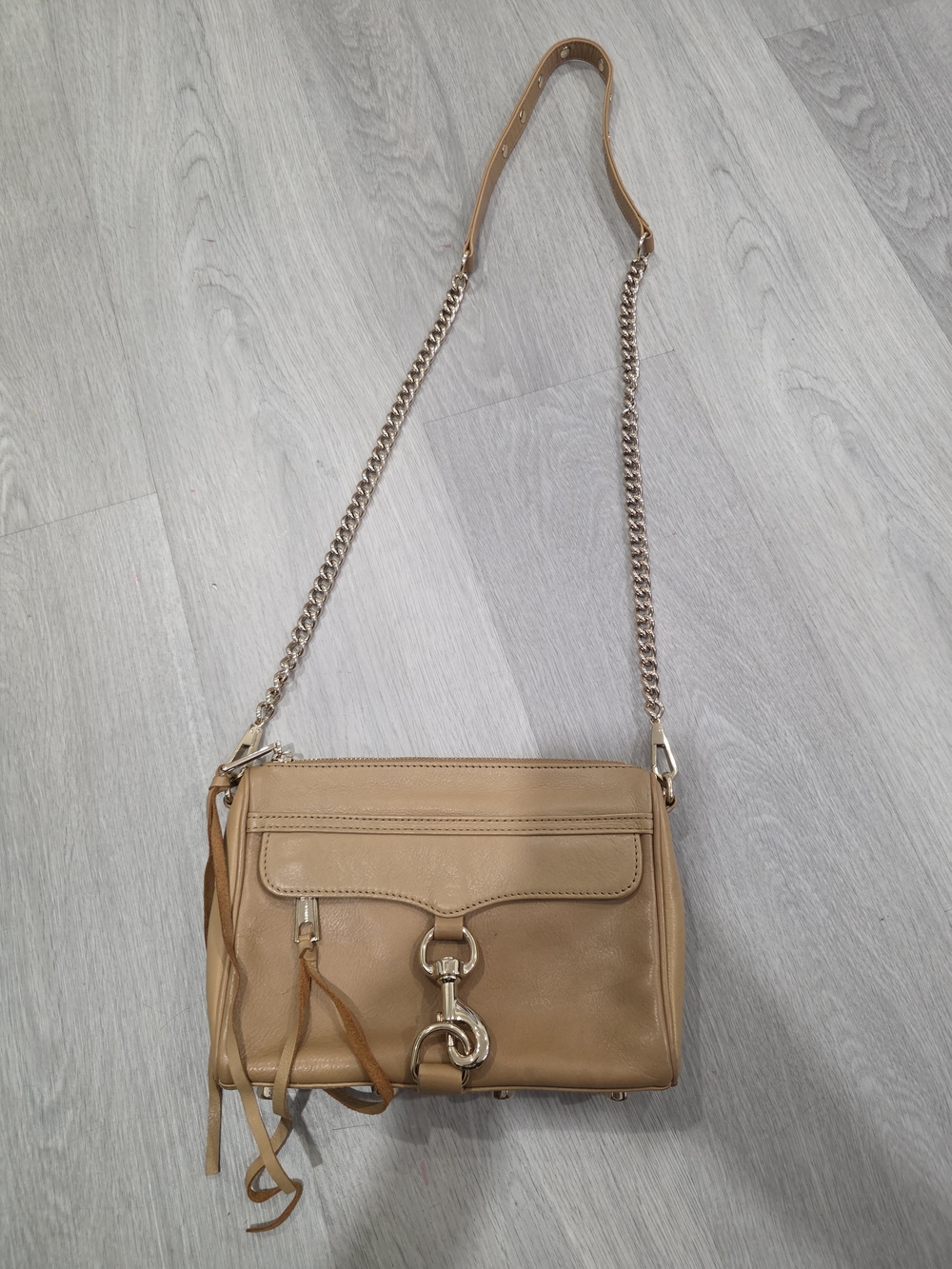Rebecca Minkoff Tan Leather Crossbody with Chain Strap